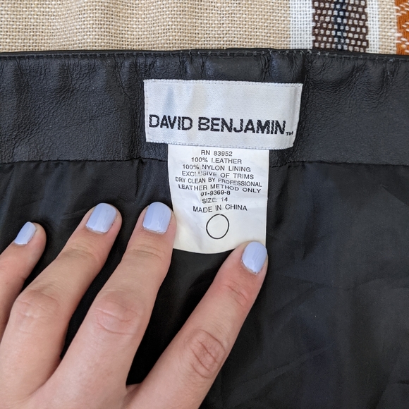 David Benjamin Black Leather Tube Top w/ Beads - Picture 3 of 7